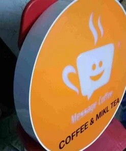 Bảng hiệu hộp đèn tròn, hộp đèn mica tròn sáng đẹp tại tp hcm