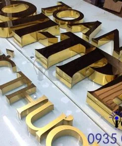 Chữ inox vàng gương