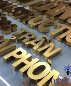 Chữ inox vàng xước