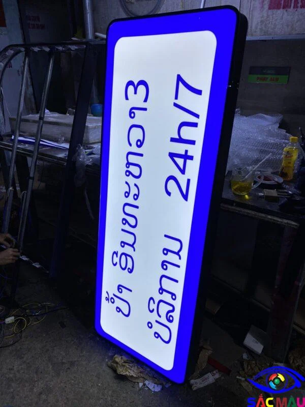 Làm Bảng Hiệu Alu - Mica chữ nổi, đèn LED các loại TPHCM Hộp đèn mica 2 mặt