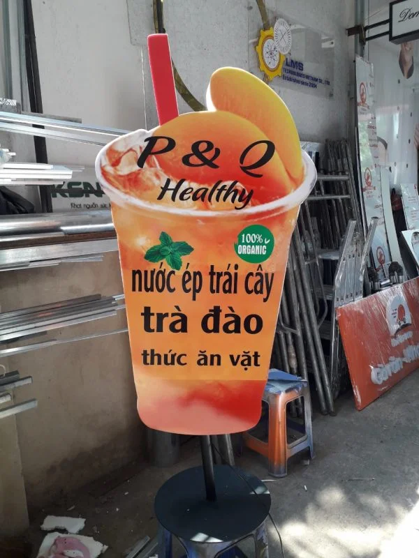 Làm Bảng Hiệu Alu - Mica chữ nổi, đèn LED các loại TPHCM Hộp đèn ly trà sữa