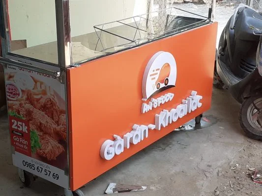 Làm Bảng Hiệu Alu - Mica chữ nổi, đèn LED các loại TPHCM làm bảng alu cho xe gà rán