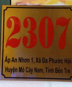 Làm bảng hiệu giá rẻ - uy tín - chất lượng Bảng Alu, Mica, LED Ma trận Mẫu bảng hiệu số nhà chất liệu mica dán decal cực thanh lịch