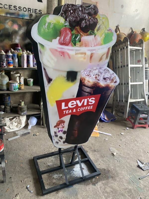 Hộp đèn quán trà sữa Levi's tea & coffee