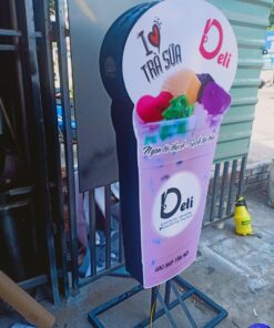 Bảng hiệu trà sữa độc đáo thu hút Bang hieu tra sua dep re chat luong 5