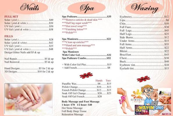 In ấn menu giá rẻ tại Nguyễn Long 