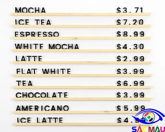 Menu chữ inox, mica, alu theo yêu cầu Menu chữ inox, mica, alu theo yêu cầu - Ảnh 4