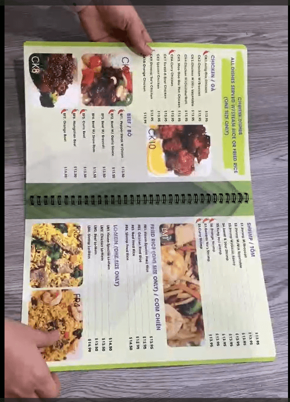 in ấn menu 