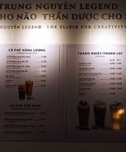 in menu quán cà phê đẹp