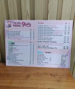menu dạng tờ