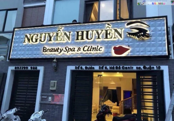 Bảng hiệu spa đẹp giá bao nhiêu? Chuyên Thi Công Làm Bảng Hiệu Alu Chữ Nổi Inox Thẩm Mỹ Cao