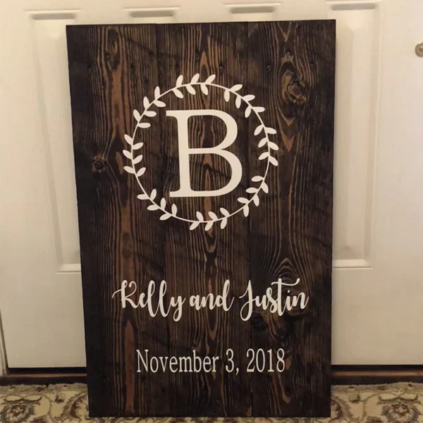 Báo giá làm bảng hiệu gỗ Nguyễn Long Sắc Màu Bảng hiệu gỗ khắc laser logo chữ B phong cách vintage cho quán cà phê