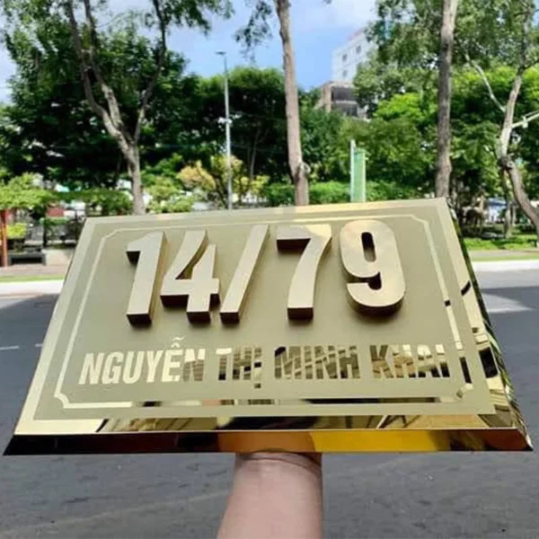 Bảng số nhà 14/79 Nguyễn Hữu Dũng bằng nhôm đúc sơn giả cổ sang trọng